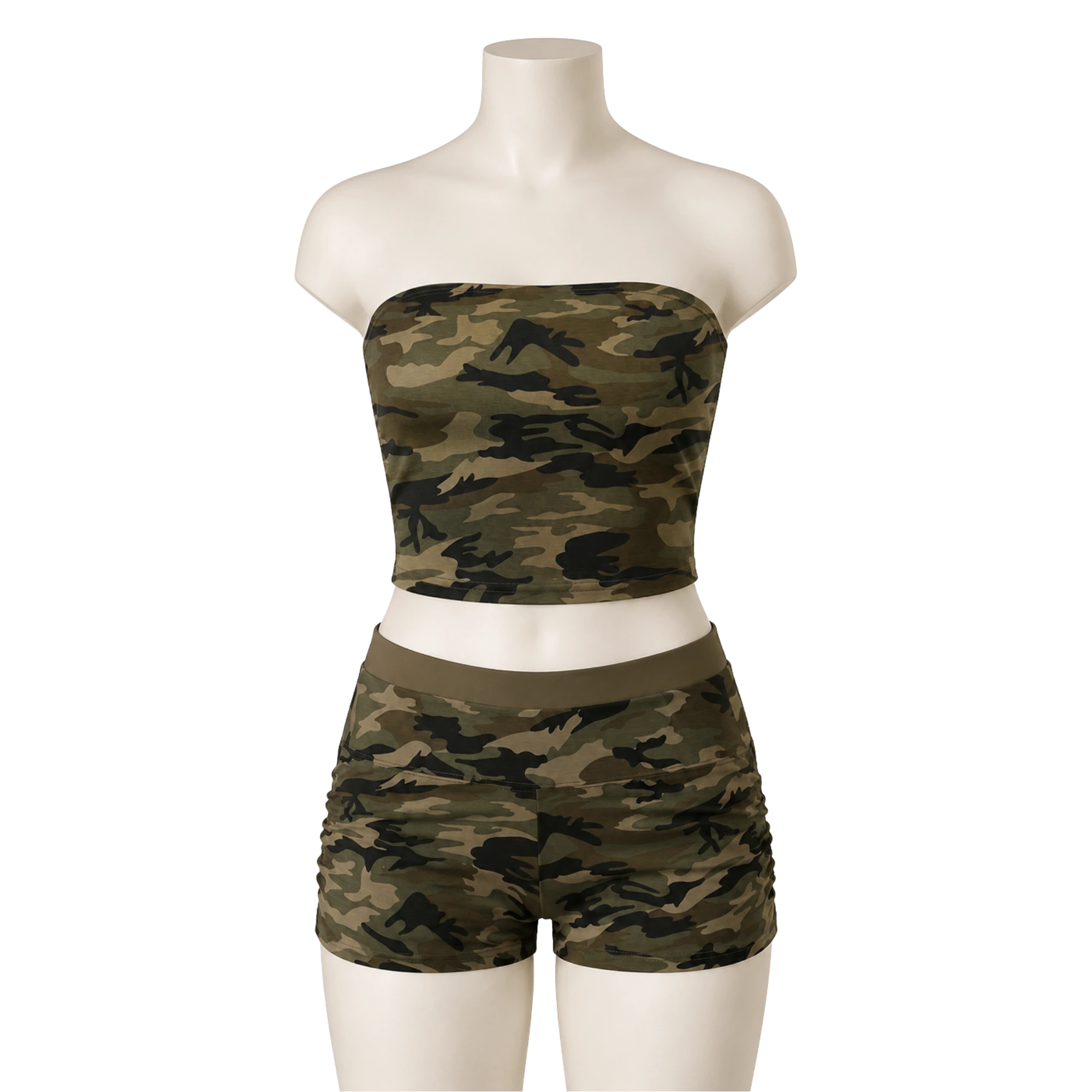 Camo Bandeau & Short Set — Woodland