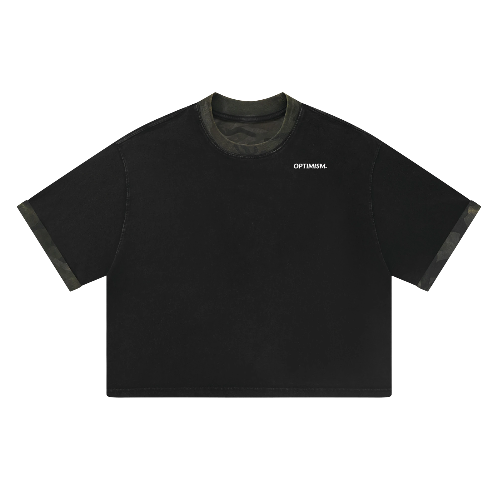 Camouflage Trim Tee — Washed Black